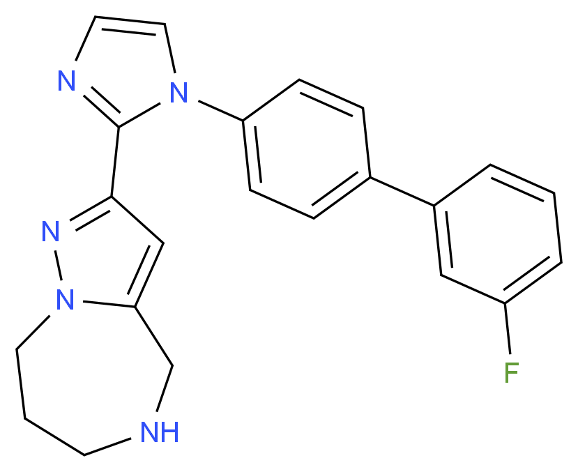 2-[1-(3'-fluoro-4-biphenylyl)-1H-imidazol-2-yl]-5,6,7,8-tetrahydro-4H-pyrazolo[1,5-a][1,4]diazepine_分子结构_CAS_)