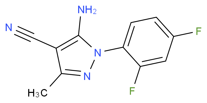 5-amino-1-(2,4-difluorophenyl)-3-methyl-1H-pyrazole-4-carbonitrile_分子结构_CAS_1020057-92-4