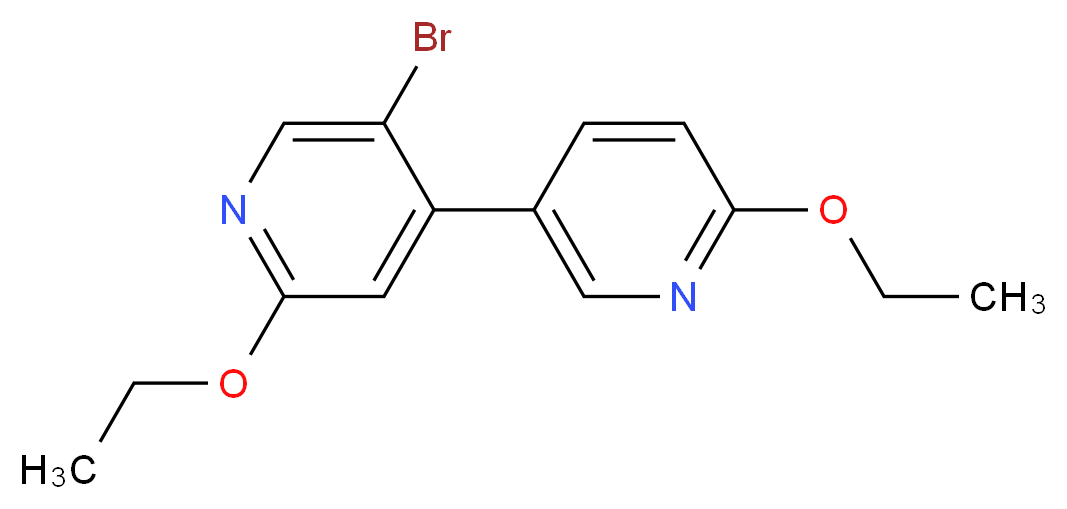 5-bromo-2-ethoxy-4-(6-ethoxypyridin-3-yl)pyridine_分子结构_CAS_871269-04-4