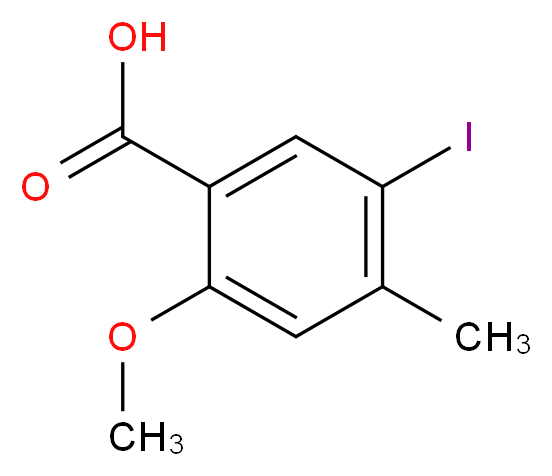 5-iodo-2-methoxy-4-methylbenzoic acid_分子结构_CAS_1241674-09-8