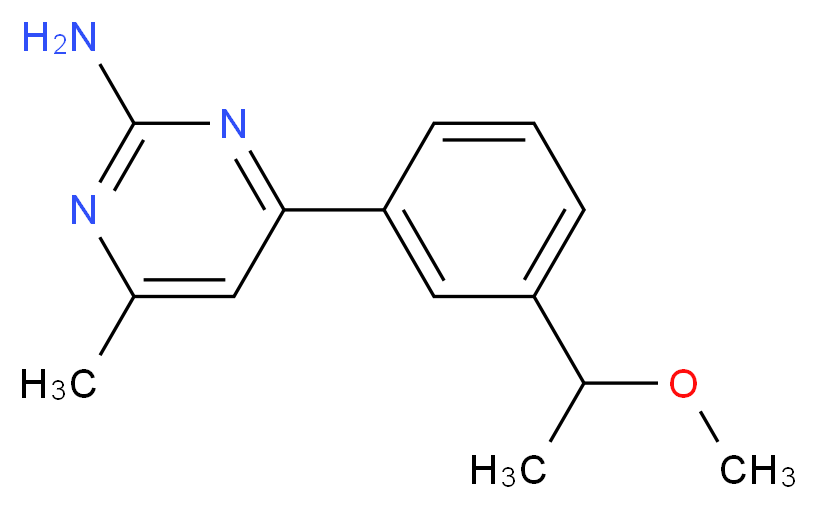 4-[3-(1-methoxyethyl)phenyl]-6-methyl-2-pyrimidinamine_分子结构_CAS_)