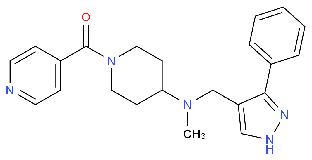 1-isonicotinoyl-N-methyl-N-[(3-phenyl-1H-pyrazol-4-yl)methyl]piperidin-4-amine_分子结构_CAS_)