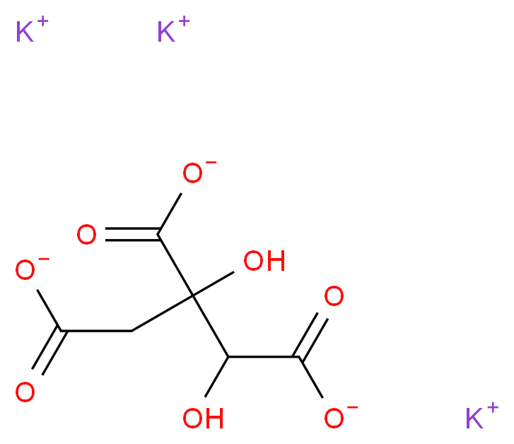 Potassium hydroxycitrate tribasic monohydrate_分子结构_CAS_232281-44-6(anhydrous))