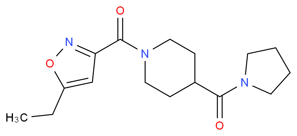 1-[(5-ethyl-3-isoxazolyl)carbonyl]-4-(1-pyrrolidinylcarbonyl)piperidine_分子结构_CAS_)