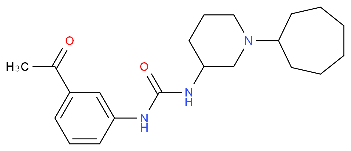 N-(3-acetylphenyl)-N'-(1-cycloheptyl-3-piperidinyl)urea_分子结构_CAS_)