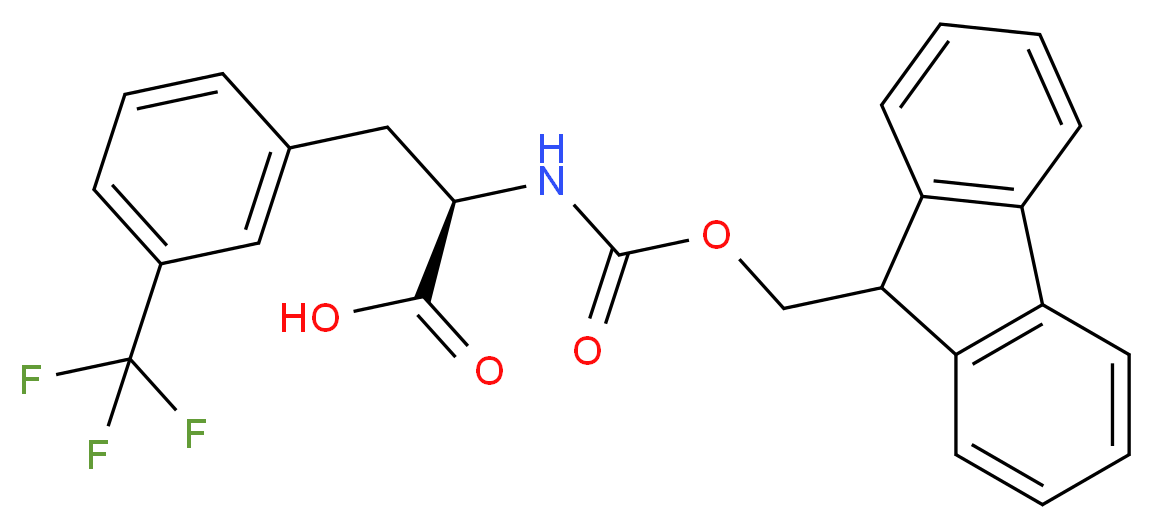 (2R)-2-{[(9H-fluoren-9-ylmethoxy)carbonyl]amino}-3-[3-(trifluoromethyl)phenyl]propanoic acid_分子结构_CAS_205526-28-9