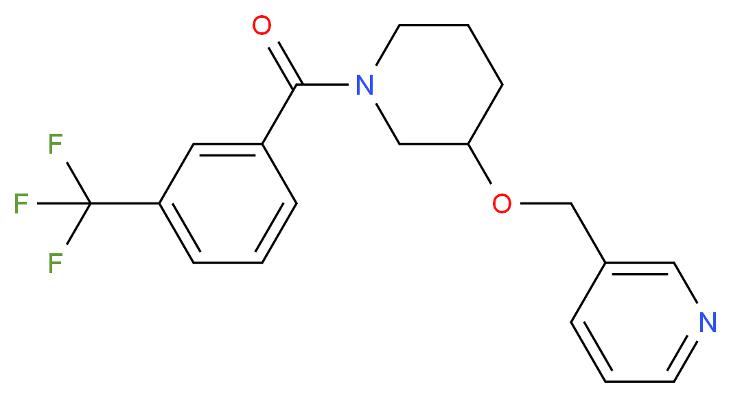 3-[({1-[3-(trifluoromethyl)benzoyl]-3-piperidinyl}oxy)methyl]pyridine_分子结构_CAS_)