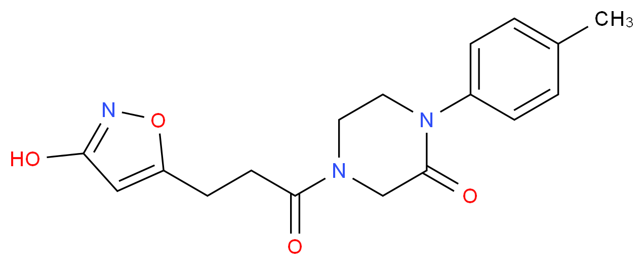 4-[3-(3-hydroxy-5-isoxazolyl)propanoyl]-1-(4-methylphenyl)-2-piperazinone_分子结构_CAS_)