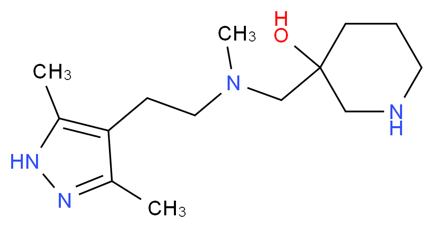 3-{[[2-(3,5-dimethyl-1H-pyrazol-4-yl)ethyl](methyl)amino]methyl}piperidin-3-ol_分子结构_CAS_)