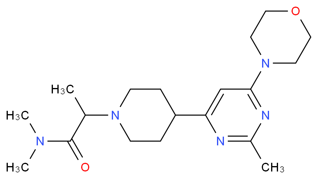 N,N-dimethyl-2-{4-[2-methyl-6-(4-morpholinyl)-4-pyrimidinyl]-1-piperidinyl}propanamide_分子结构_CAS_)