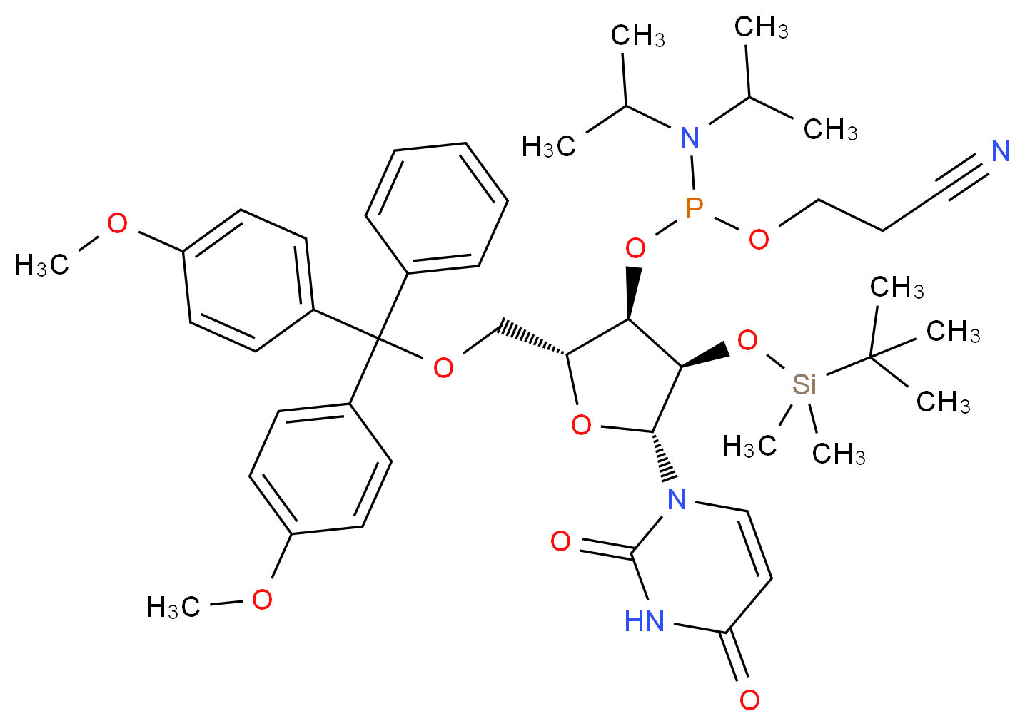 rU Phosphoramidite_分子结构_CAS_118362-03-1)