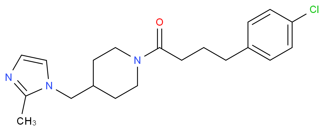 1-[4-(4-chlorophenyl)butanoyl]-4-[(2-methyl-1H-imidazol-1-yl)methyl]piperidine_分子结构_CAS_)