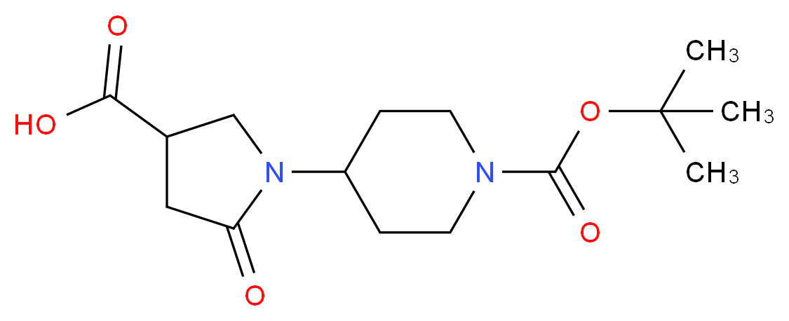 1-{1-[(tert-butoxy)carbonyl]piperidin-4-yl}-5-oxopyrrolidine-3-carboxylic acid_分子结构_CAS_937601-51-9