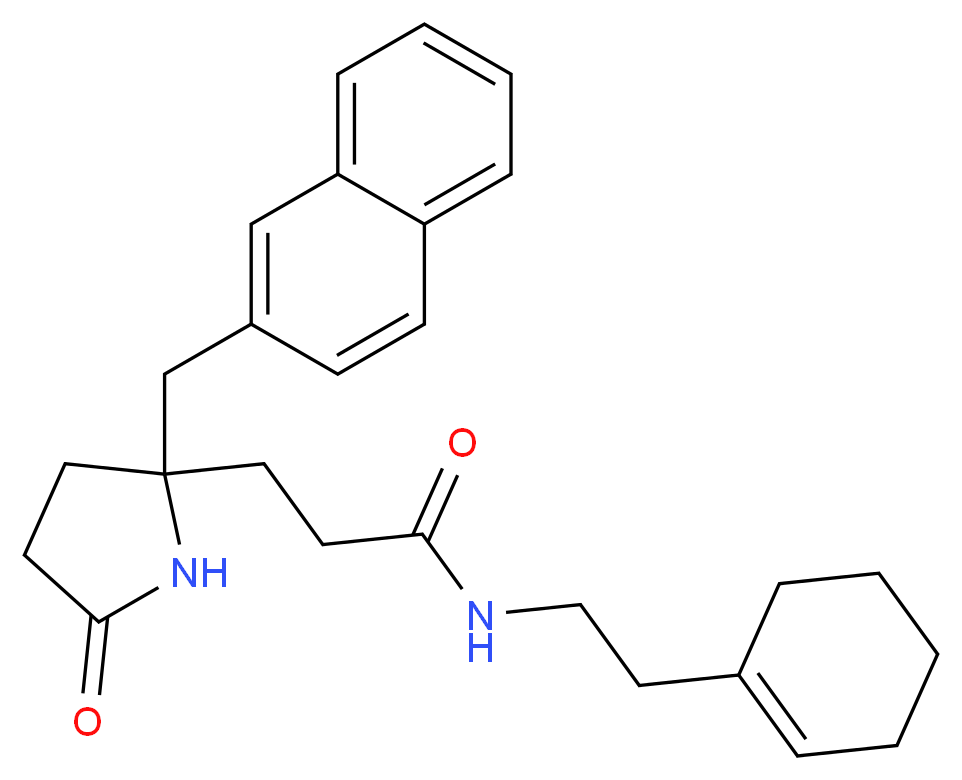 N-[2-(1-cyclohexen-1-yl)ethyl]-3-[2-(2-naphthylmethyl)-5-oxo-2-pyrrolidinyl]propanamide_分子结构_CAS_)