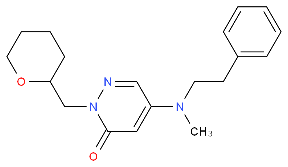 5-[methyl(2-phenylethyl)amino]-2-(tetrahydro-2H-pyran-2-ylmethyl)-3(2H)-pyridazinone_分子结构_CAS_)