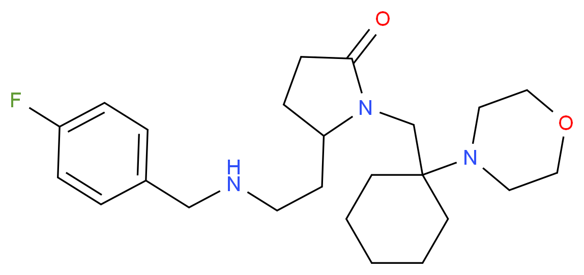 5-{2-[(4-fluorobenzyl)amino]ethyl}-1-{[1-(4-morpholinyl)cyclohexyl]methyl}-2-pyrrolidinone_分子结构_CAS_)