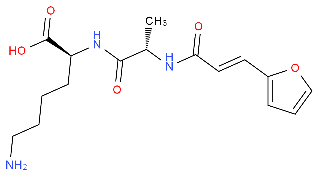 (2S)-6-amino-2-[(2S)-2-[(2E)-3-(furan-2-yl)prop-2-enamido]propanamido]hexanoic acid_分子结构_CAS_76079-03-3