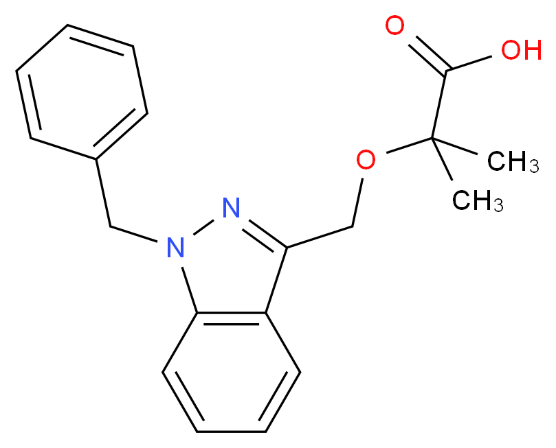 2-[(1-benzyl-1H-indazol-3-yl)methoxy]-2-methylpropanoic acid_分子结构_CAS_130641-38-2