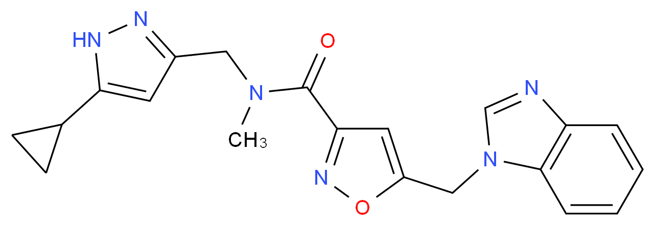 5-(1H-benzimidazol-1-ylmethyl)-N-[(5-cyclopropyl-1H-pyrazol-3-yl)methyl]-N-methylisoxazole-3-carboxamide_分子结构_CAS_)