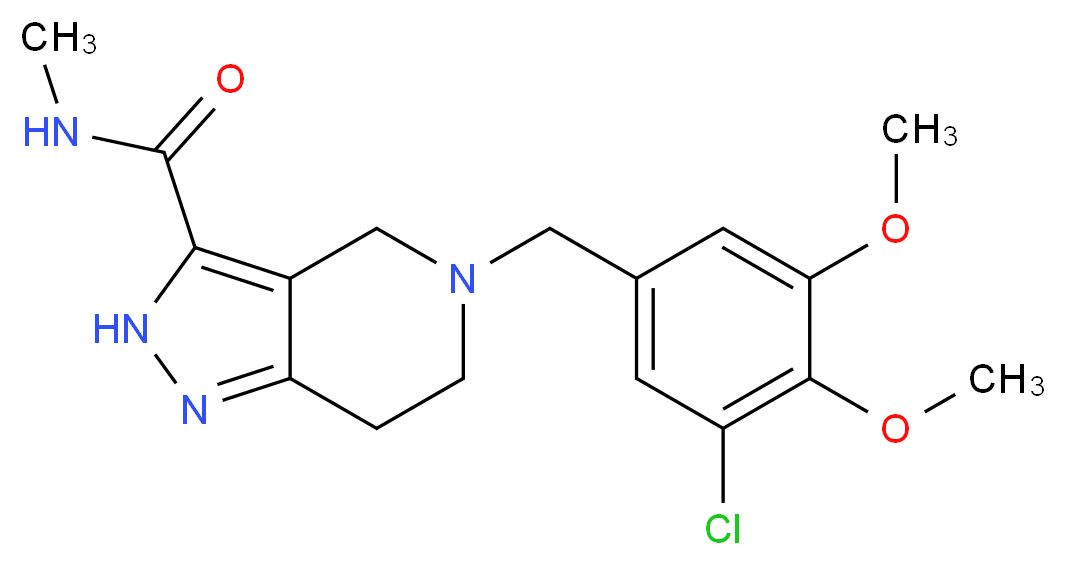 5-(3-chloro-4,5-dimethoxybenzyl)-N-methyl-4,5,6,7-tetrahydro-2H-pyrazolo[4,3-c]pyridine-3-carboxamide_分子结构_CAS_)