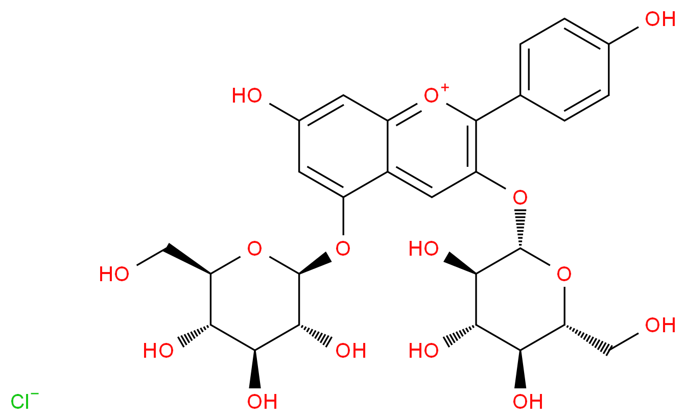 氯化天竺葵色素苷_分子结构_CAS_17334-58-6)