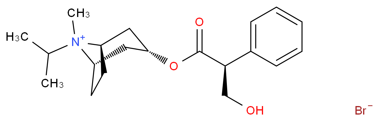 (1R,3R,5S)-3-{[(2S)-3-hydroxy-2-phenylpropanoyl]oxy}-8-methyl-8-(propan-2-yl)-8-azabicyclo[3.2.1]octan-8-ium bromide_分子结构_CAS_22254-24-6