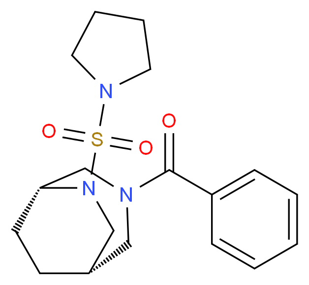 (1S*,5R*)-3-benzoyl-6-(1-pyrrolidinylsulfonyl)-3,6-diazabicyclo[3.2.2]nonane_分子结构_CAS_)