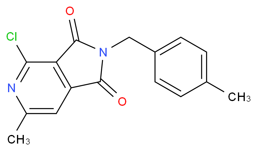 4-chloro-6-methyl-2-[(4-methylphenyl)methyl]-1H,2H,3H-pyrrolo[3,4-c]pyridine-1,3-dione_分子结构_CAS_261363-76-2