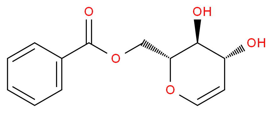 [(2R,3S,4R)-3,4-dihydroxy-3,4-dihydro-2H-pyran-2-yl]methyl benzoate_分子结构_CAS_58871-05-9