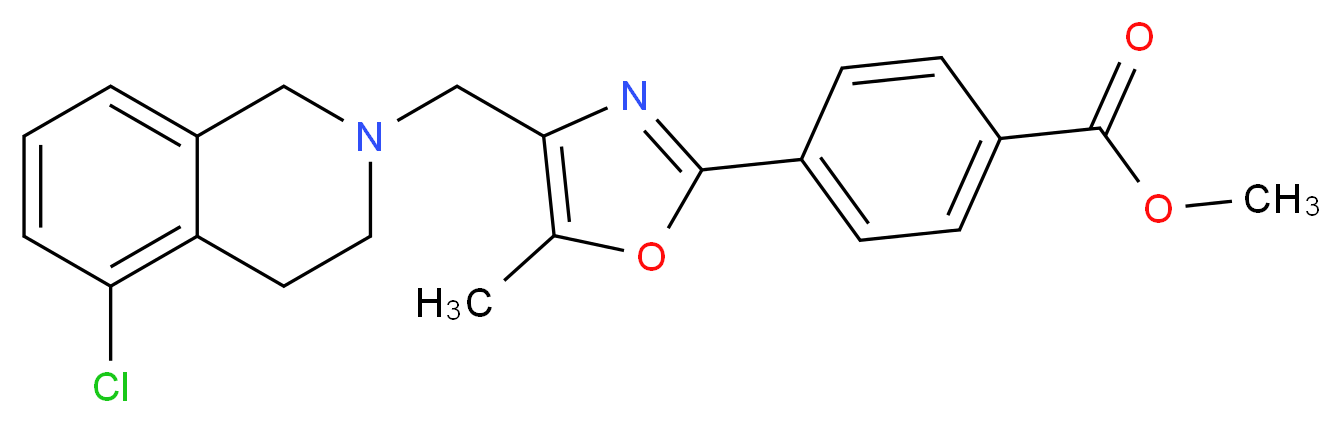 methyl 4-{4-[(5-chloro-3,4-dihydro-2(1H)-isoquinolinyl)methyl]-5-methyl-1,3-oxazol-2-yl}benzoate_分子结构_CAS_)