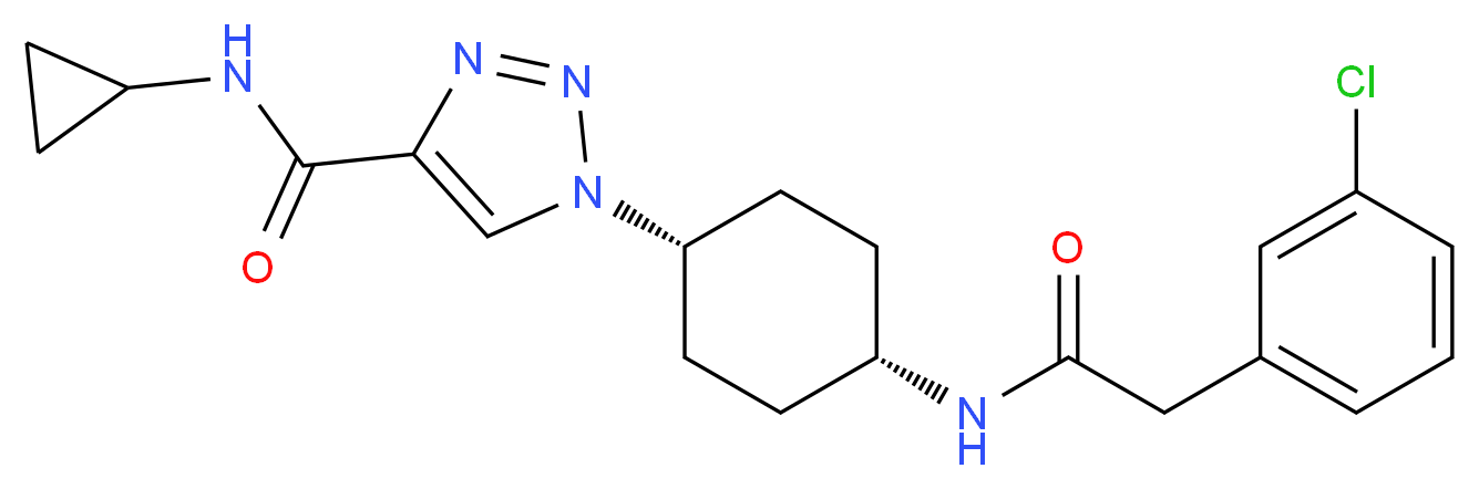1-(cis-4-{[(3-chlorophenyl)acetyl]amino}cyclohexyl)-N-cyclopropyl-1H-1,2,3-triazole-4-carboxamide_分子结构_CAS_)