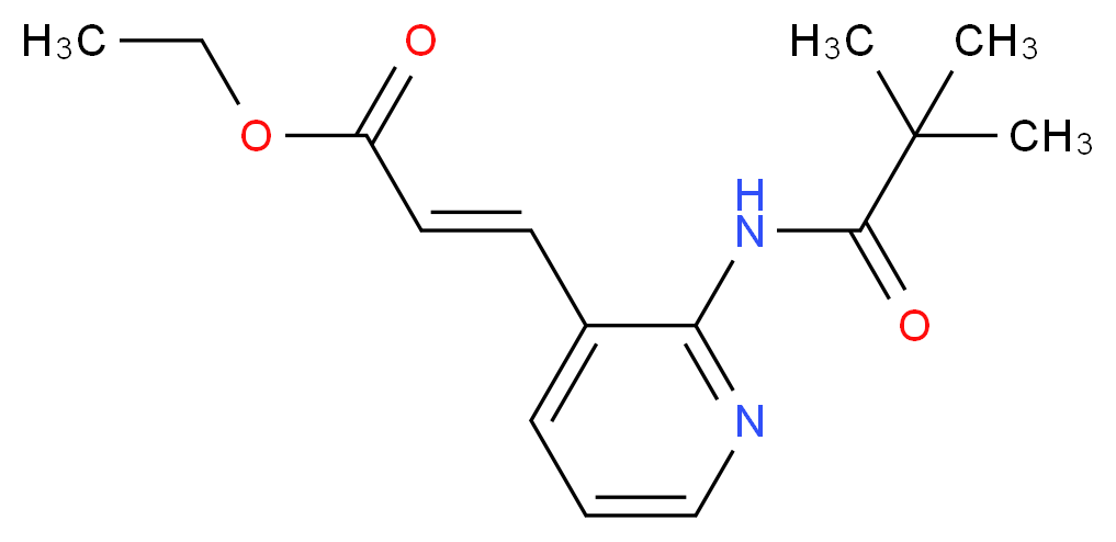 ethyl (2E)-3-[2-(2,2-dimethylpropanamido)pyridin-3-yl]prop-2-enoate_分子结构_CAS_882029-13-2