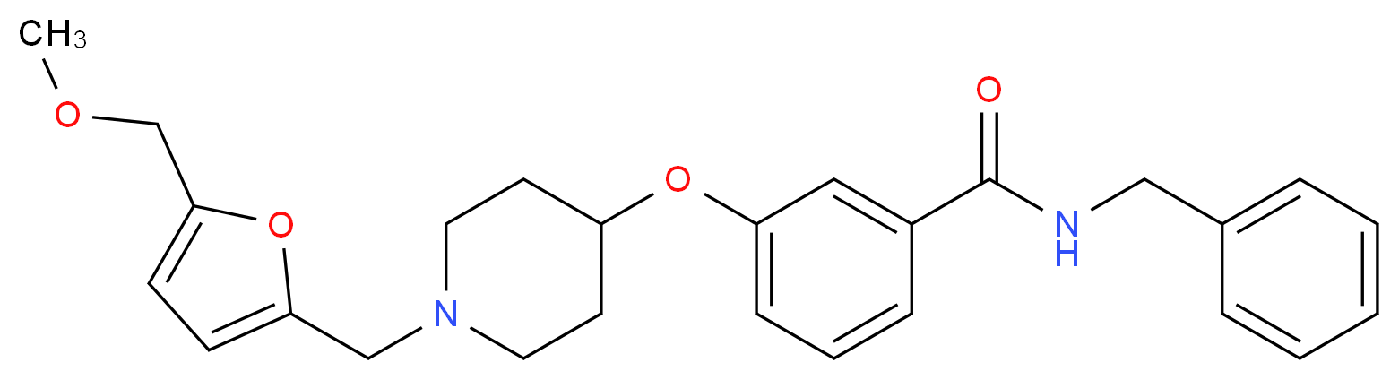 N-benzyl-3-[(1-{[5-(methoxymethyl)-2-furyl]methyl}-4-piperidinyl)oxy]benzamide_分子结构_CAS_)