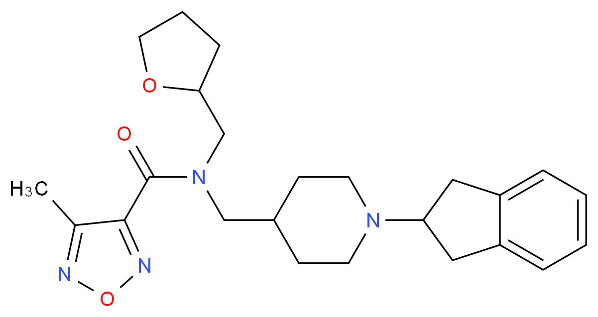 N-{[1-(2,3-dihydro-1H-inden-2-yl)-4-piperidinyl]methyl}-4-methyl-N-(tetrahydro-2-furanylmethyl)-1,2,5-oxadiazole-3-carboxamide_分子结构_CAS_)