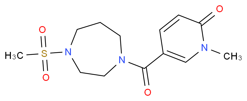1-methyl-5-{[4-(methylsulfonyl)-1,4-diazepan-1-yl]carbonyl}pyridin-2(1H)-one_分子结构_CAS_)