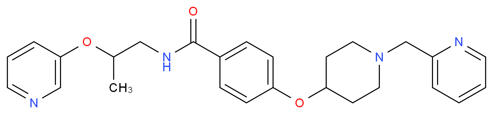 4-{[1-(2-pyridinylmethyl)-4-piperidinyl]oxy}-N-[2-(3-pyridinyloxy)propyl]benzamide_分子结构_CAS_)