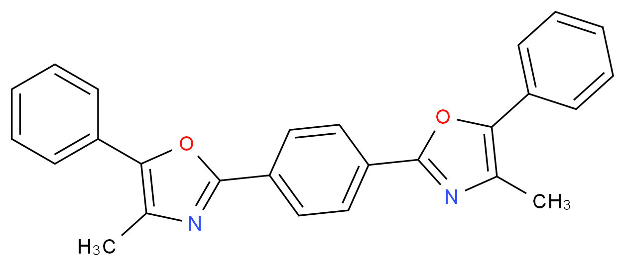 1,4-双(4-甲基-5-苯基恶唑-2-基)苯_分子结构_CAS_3073-87-8)