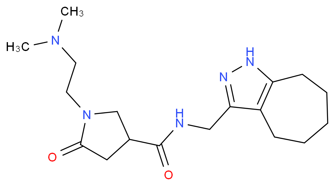 1-[2-(dimethylamino)ethyl]-N-(1,4,5,6,7,8-hexahydrocyclohepta[c]pyrazol-3-ylmethyl)-5-oxo-3-pyrrolidinecarboxamide_分子结构_CAS_)