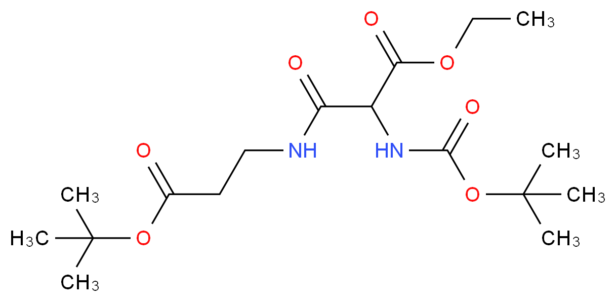 Ethyl 3-(3-tert-Butoxy-3-oxopropylamino)-2-(N-boc-amino)-3-oxopropanoate_分子结构_CAS_1076200-11-7)