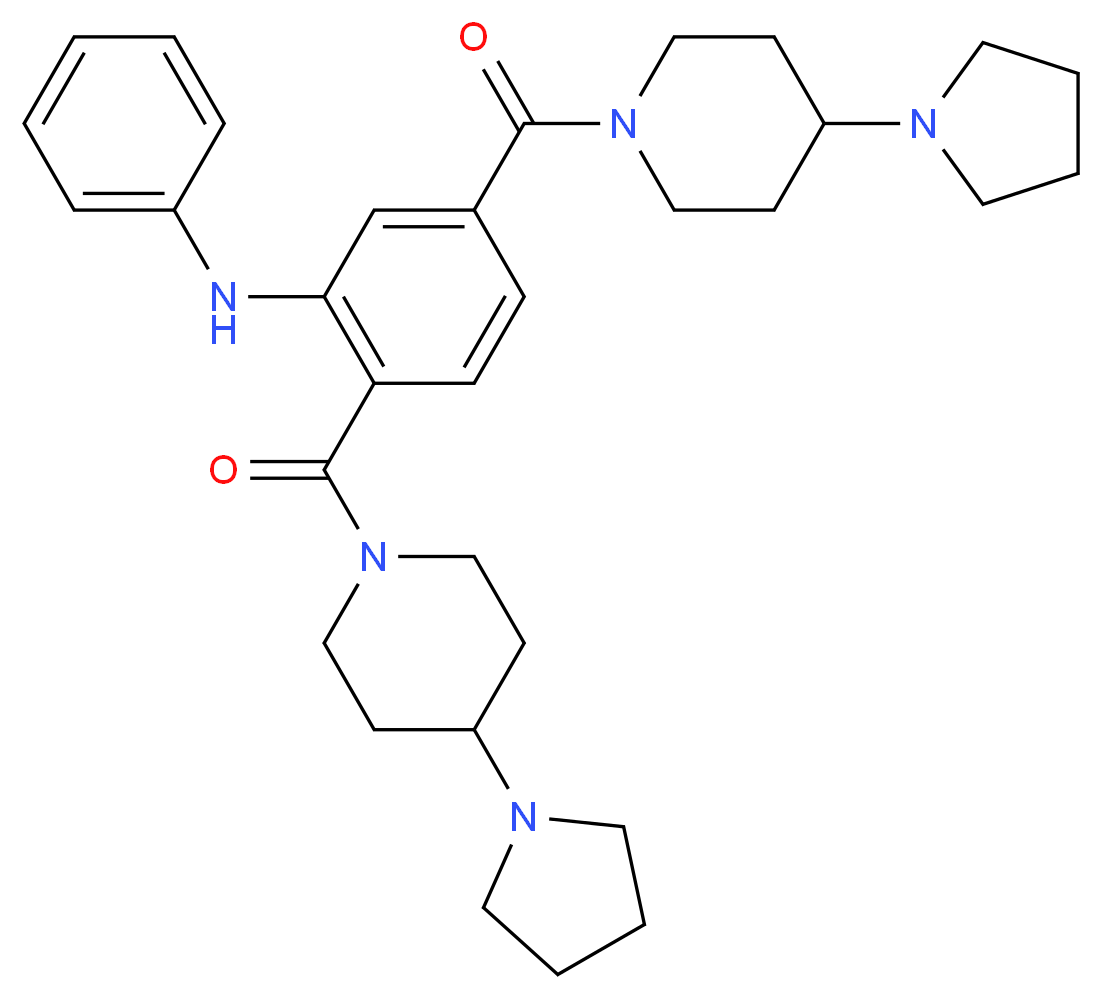 N-phenyl-2,5-bis[4-(pyrrolidin-1-yl)piperidine-1-carbonyl]aniline_分子结构_CAS_1415800-43-9