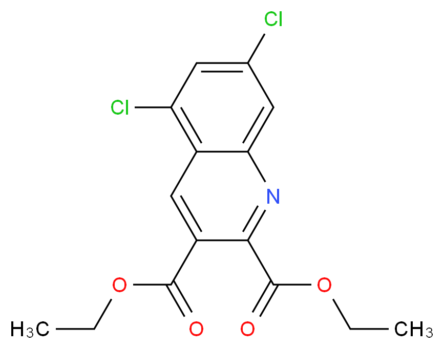 2,3-diethyl 5,7-dichloroquinoline-2,3-dicarboxylate_分子结构_CAS_948293-80-9