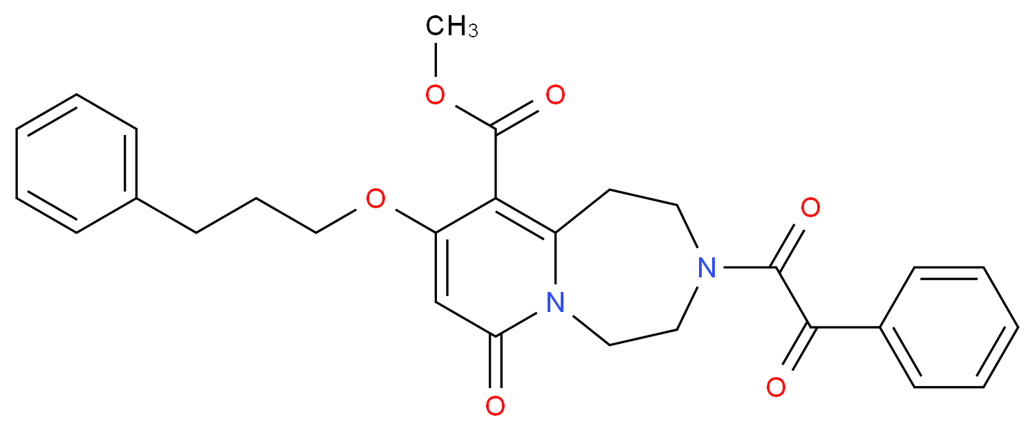 methyl 7-oxo-3-[oxo(phenyl)acetyl]-9-(3-phenylpropoxy)-1,2,3,4,5,7-hexahydropyrido[1,2-d][1,4]diazepine-10-carboxylate_分子结构_CAS_)