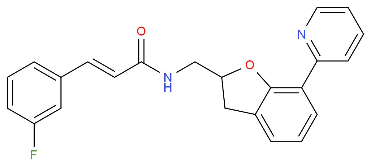(2E)-3-(3-fluorophenyl)-N-{[7-(2-pyridinyl)-2,3-dihydro-1-benzofuran-2-yl]methyl}acrylamide_分子结构_CAS_)