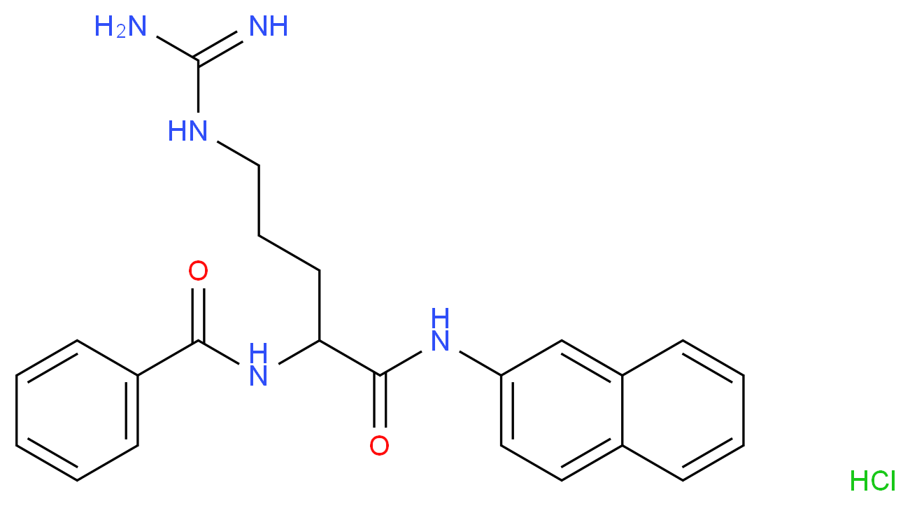 5-carbamimidamido-N-(naphthalen-2-yl)-2-(phenylformamido)pentanamide hydrochloride_分子结构_CAS_913-04-2