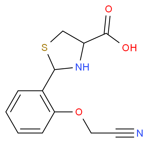 2-(2-Cyanomethoxy-phenyl)-thiazolidine-4-carboxylic acid_分子结构_CAS_)