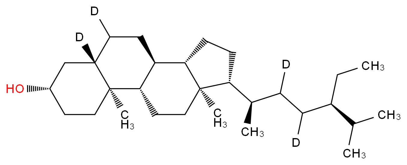 (1S,2R,5S,7R,10S,11S,14R,15R)-14-[(2R,5R)-5-ethyl-6-methyl(3,4-<sup>2</sup>H<sub>2</sub>)heptan-2-yl]-2,15-dimethyl(7,8-<sup>2</sup>H<sub>2</sub>)tetracyclo[8.7.0.0<sup>2</sup>,<sup>7</sup>.0<sup>1</sup><sup>1</sup>,<sup>1</sup><sup>5</sup>]heptadecan-5-ol_分子结构_CAS_150044-25-0