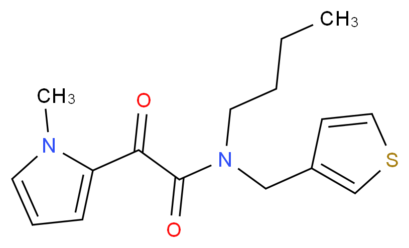 N-butyl-2-(1-methyl-1H-pyrrol-2-yl)-2-oxo-N-(3-thienylmethyl)acetamide_分子结构_CAS_)