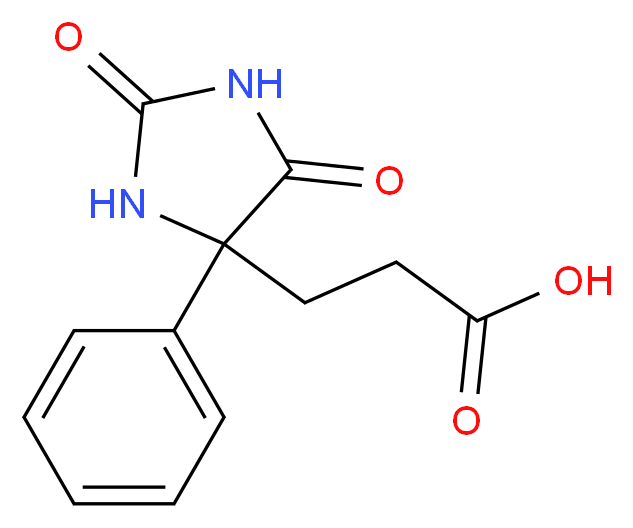 3-(2,5-Dioxo-4-phenyl-imidazolidin-4-yl)-propionic acid_分子结构_CAS_6939-92-0)