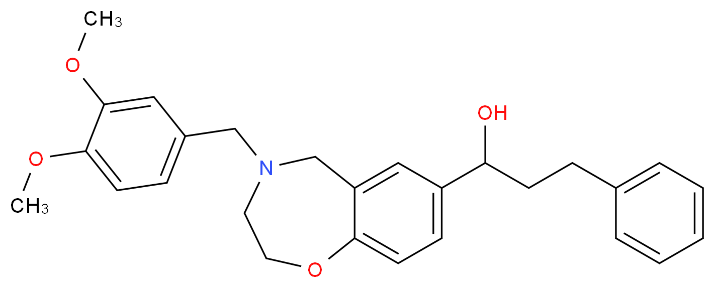 1-[4-(3,4-dimethoxybenzyl)-2,3,4,5-tetrahydro-1,4-benzoxazepin-7-yl]-3-phenyl-1-propanol_分子结构_CAS_)