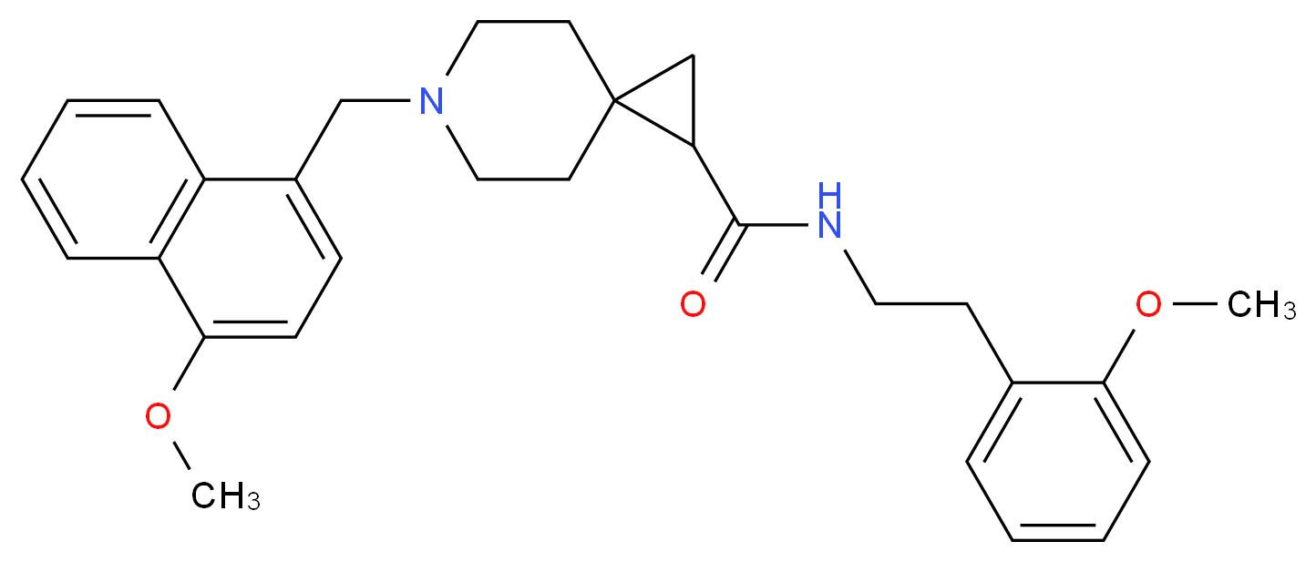 6-[(4-methoxy-1-naphthyl)methyl]-N-[2-(2-methoxyphenyl)ethyl]-6-azaspiro[2.5]octane-1-carboxamide_分子结构_CAS_)